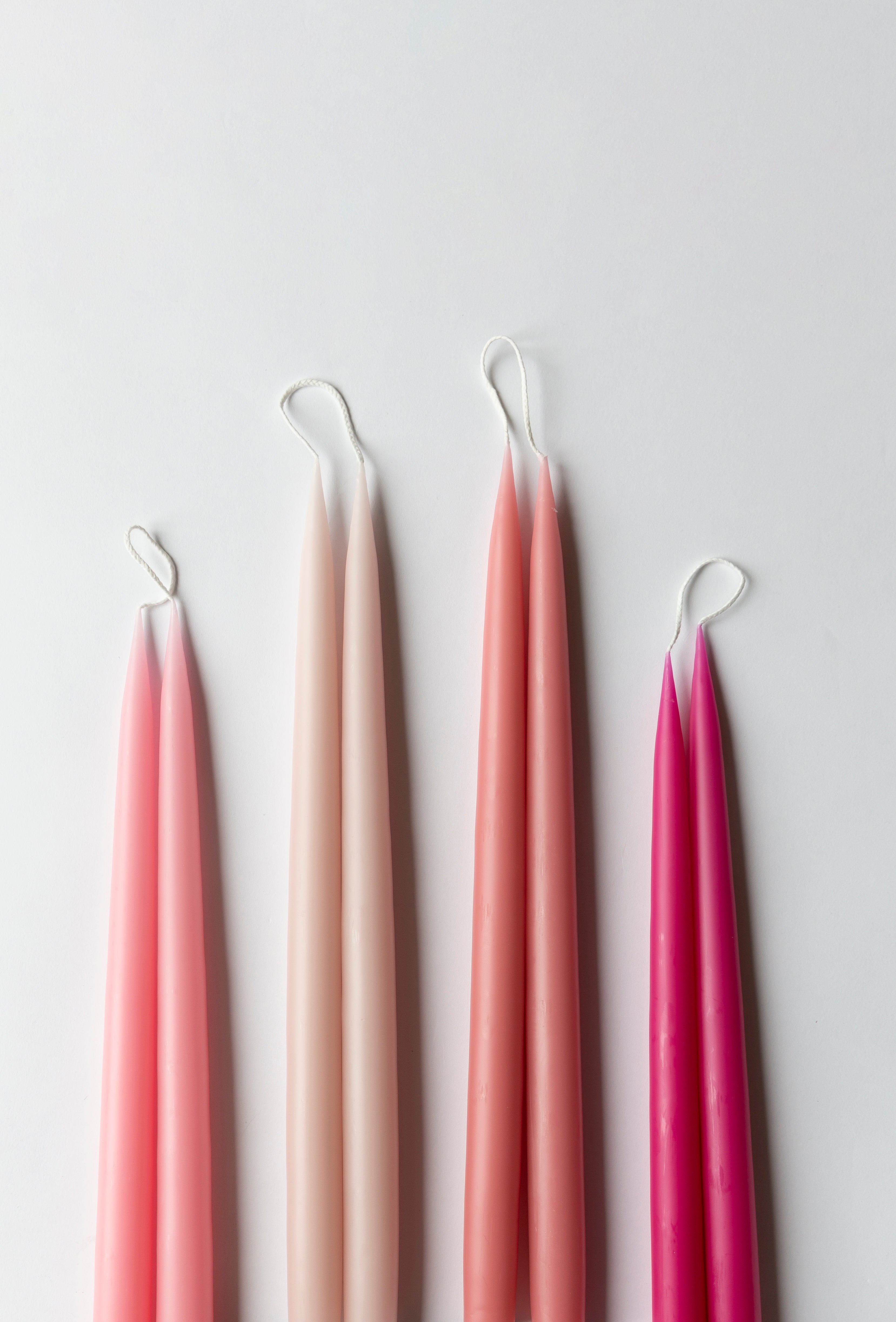 Dyppede stagelys, Kirsebær - 4 stk.